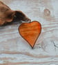 Handmade Stained Glass Heart Pendant Orange - Image 1