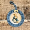 Peter rabbit hand crocheted frame