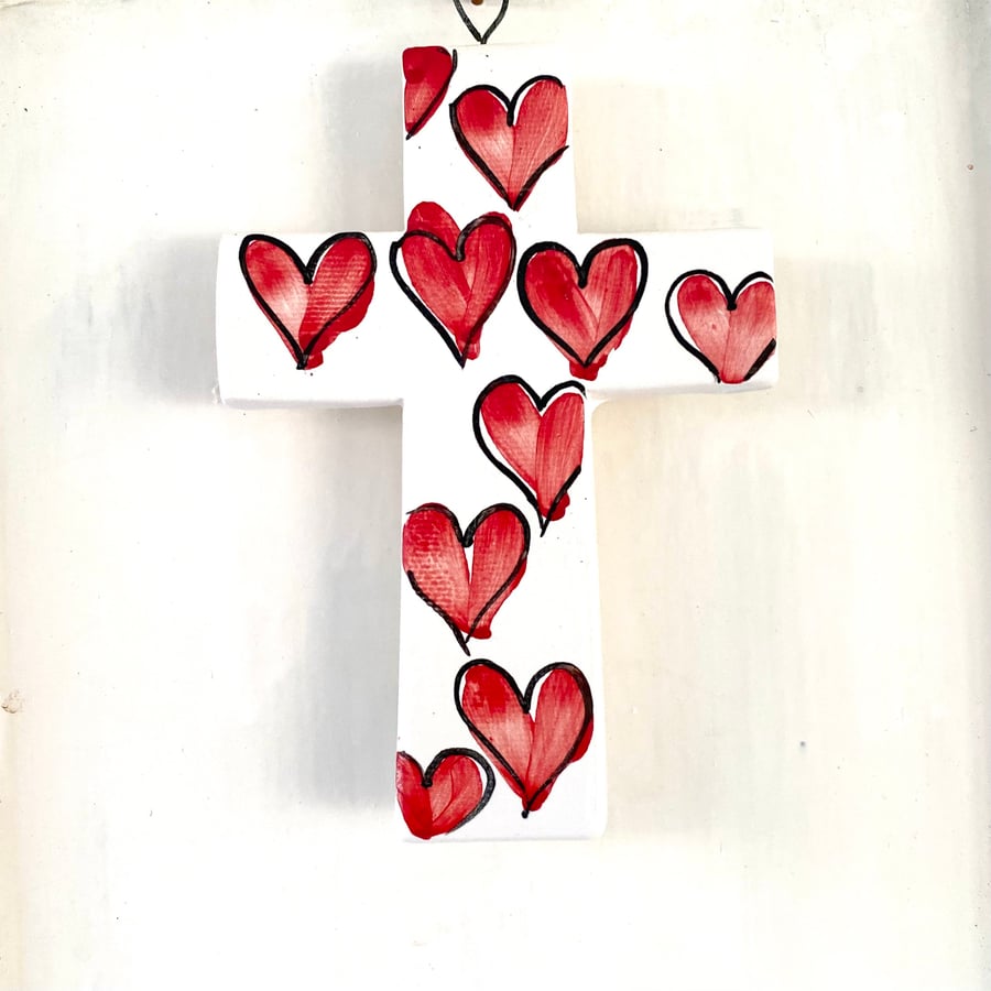 Heart Ceramic Cross