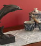 Leaping Dolphin Animal Statue Small Bronze Resin Sculpture - Image 9