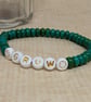 "grow" green howlite stretch  affirmation bracelet  - Image 5