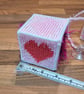 Novelty hanging cubes with pink hearts and sucker-cup attachment  - Image 2