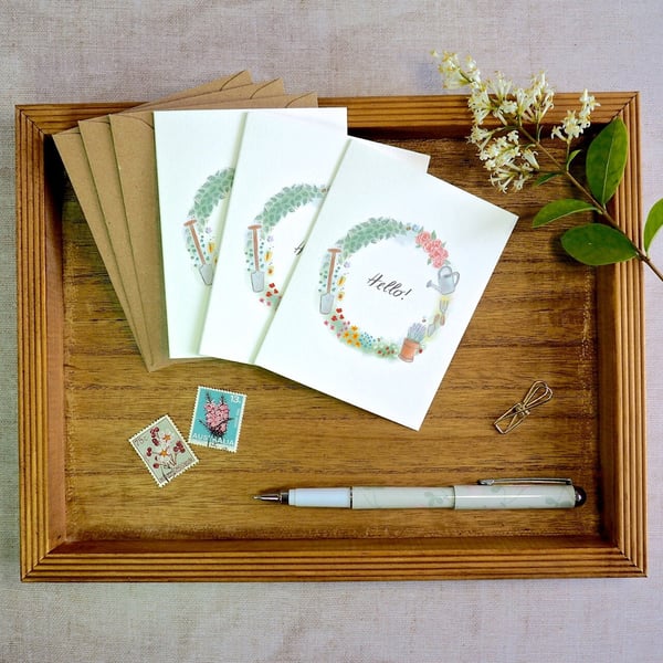 Set of 3 Gardener's Mini Notecards 