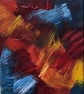 Curious Original Abstract Acrylic Painting in Bright Rainbow Colours