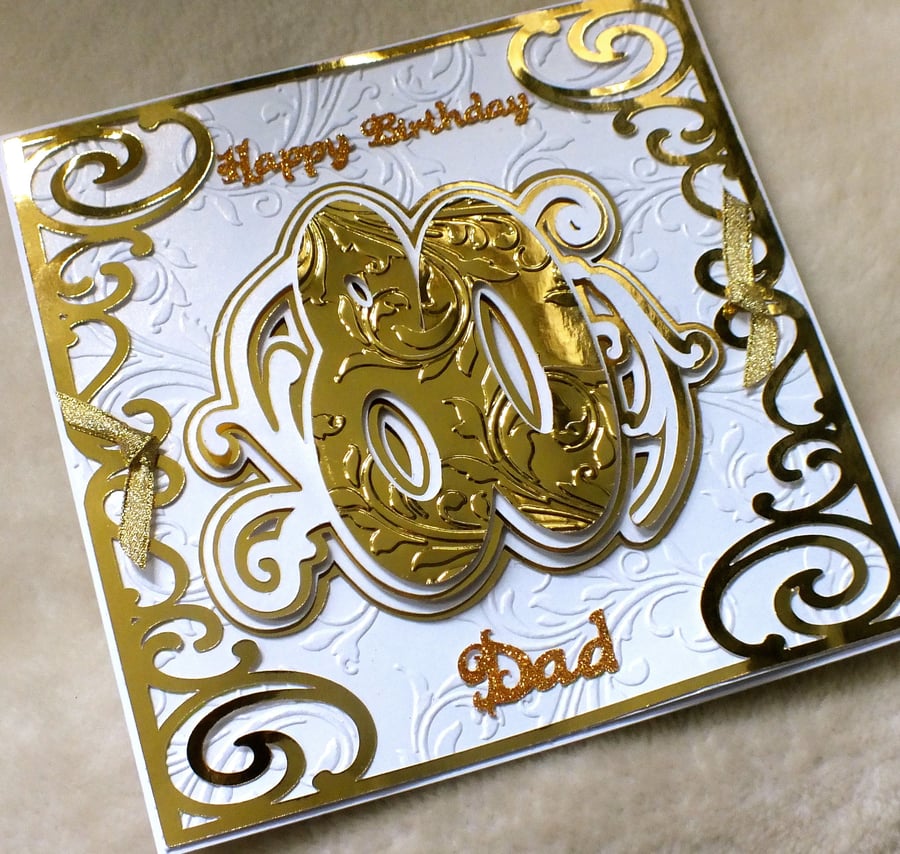 Luxury Handmade Dad 80th Birthday Card