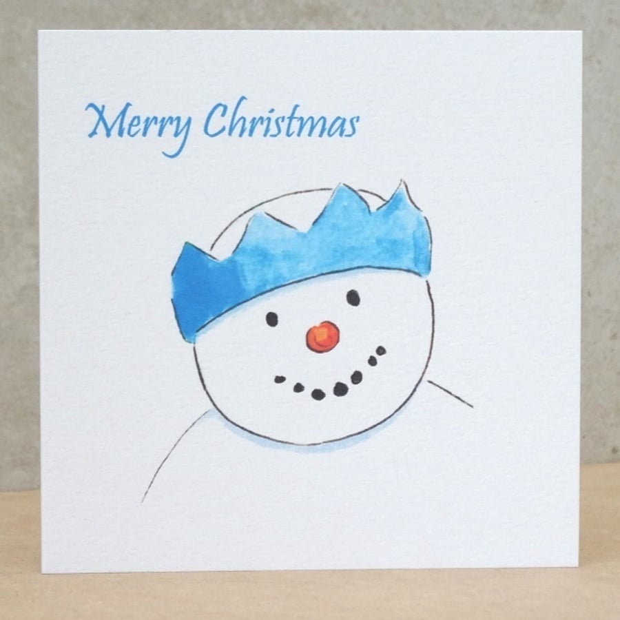 Christmas Card Snowman Party Hat Eco Friendly