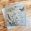 Vintage Botanical Greeting Card. Handmade Parchment Paper Card. Thinking of You