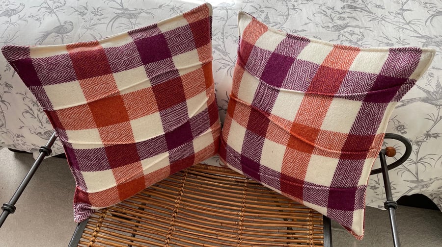 Harris Tweed Pin Tucked Cushion - Square 18" x 18" - PRICE IS PER CUSHION