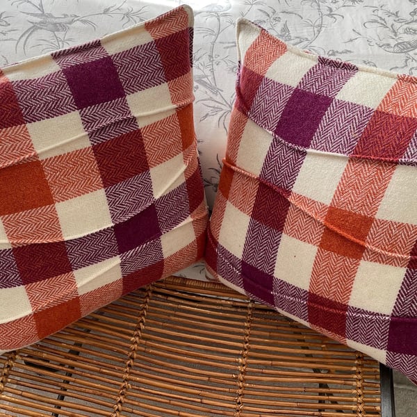 Harris Tweed Pin Tucked Cushion - Square 18" x 18" - PRICE IS PER CUSHION