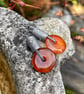 Oxidised silver and carnelian earrings