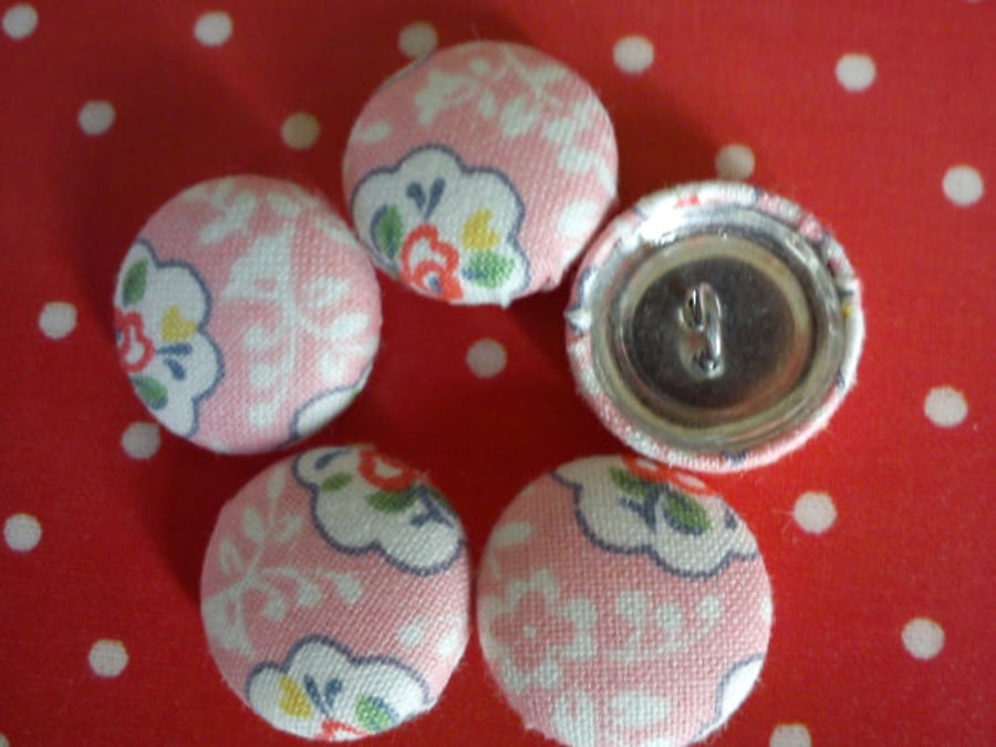 Cath Kidston Fabric Covered Buttons Kempton Rose Pink
