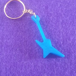 Blue guitar keyring