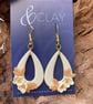 Elegant Handmade Floral Teardrop Wedding Earrings in Cream & Gold
