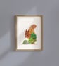 Red Squirrel aka The Shouty Treeclimber, Scotland's Big 5, A4 art print - Image 3