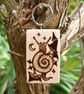 Magical Fungi Snail. Pyrography key ring. - Image 1