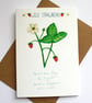 Wild strawberry- British wildflower card - Image 1