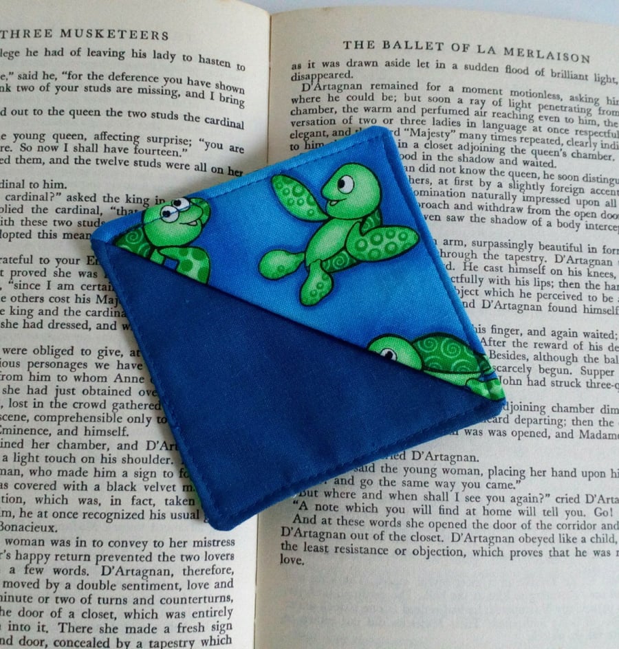 Corner bookmark,  bookmark, bookmark for child, teacher, book lover, turtle