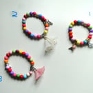 Summer Seconds - Tropical themed stretchy bracelets  Bright coloured beads 