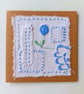Hand Embroidered Card - Created with Upcycled Vintage Fabrics - Image 1