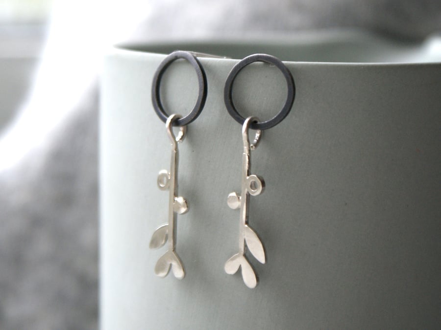 Spring buds drop stud earrings