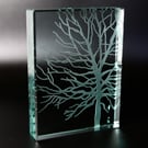 Winter Tree Glass Block