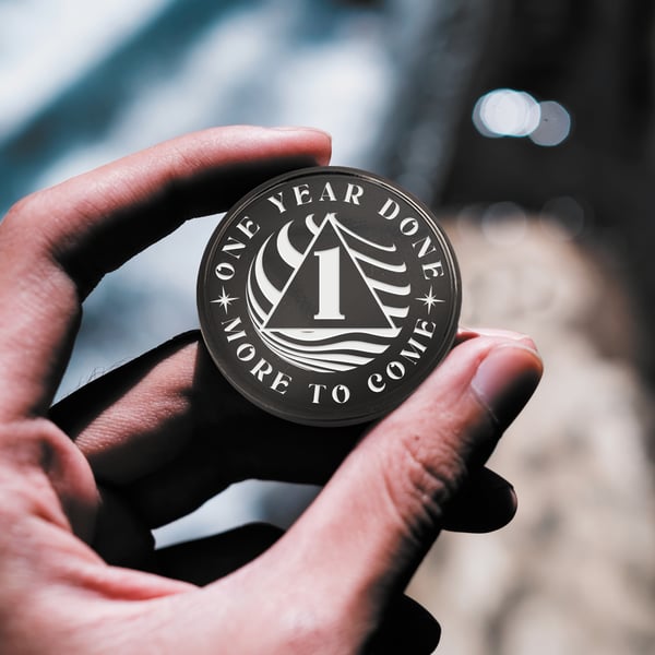 More To Come - Sobriety Coin: One Year Sobriety Token, 1 Year Milestone, AA Chip