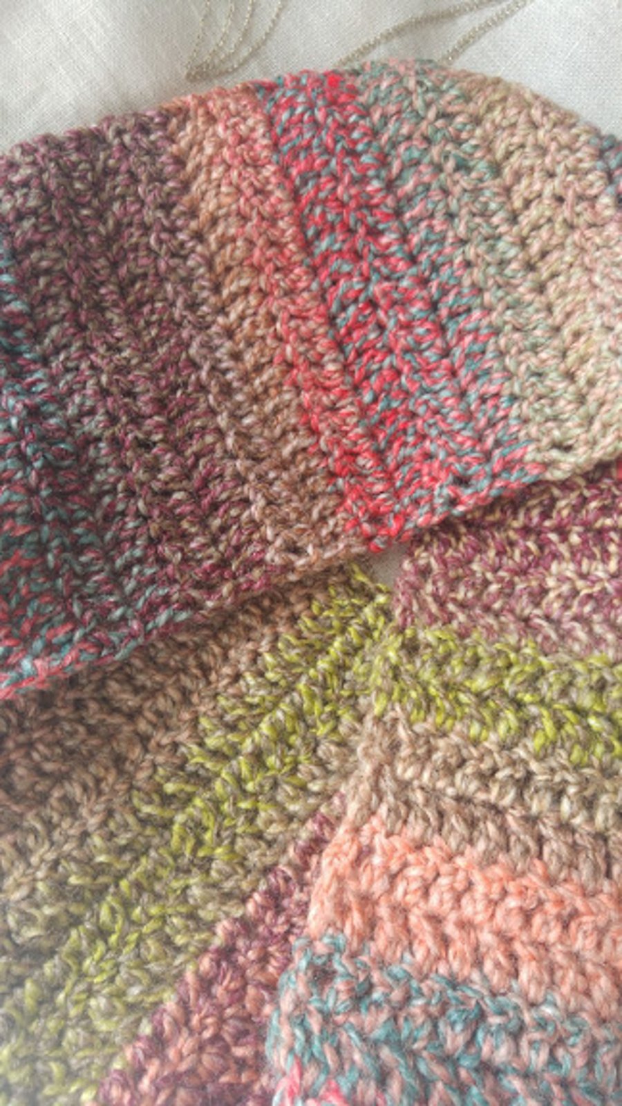 Multi Coloured Acrylic Yarn Wool Scarf