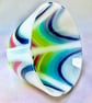 Summer Seconds - Handmade Rainbow Fused Glass Drop Bowl - Image 1