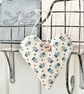 FLORAL SPRIG FABRIC HEART - blue and cream, Sanderson fabric - Image 2