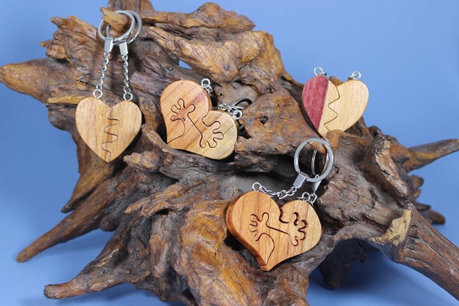 Couples Heart Key Ring Pair  