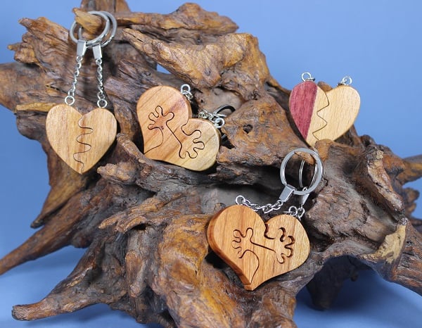 Couples Heart Key Ring Pair  