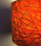 Orange with Green Brown Lines Swedish 50s Mid Century Vintage fabric Lampshade - Image 3