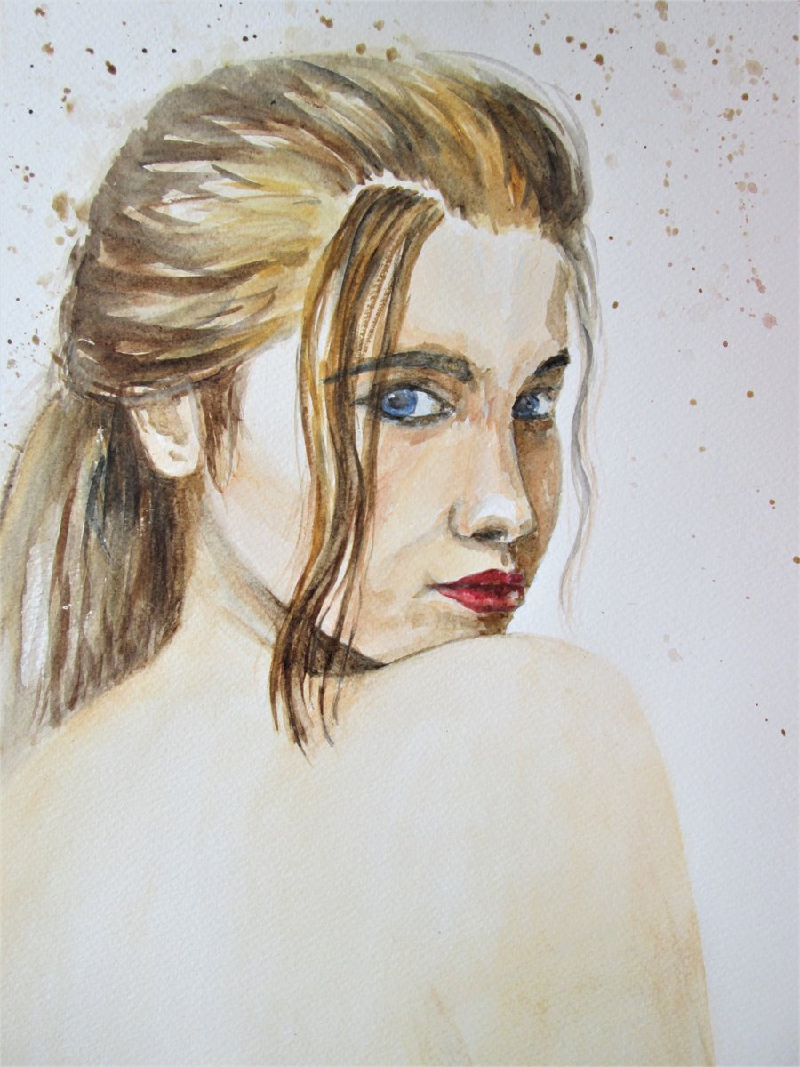 Girl portrait. Original Watercolour painting