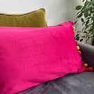 Personalised Message Cushion with pom poms