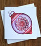Retro Bauble Blank Christmas Card - Image 3