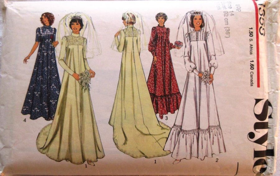 A sewing pattern for a misses' wedding or bridesmaid's dress in size 14 