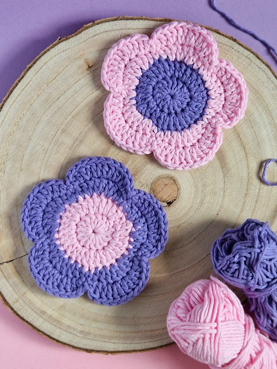 Flower Coasters Set of 2, Flower Home Decor, Mothers Day Gift, Housewarming Gift