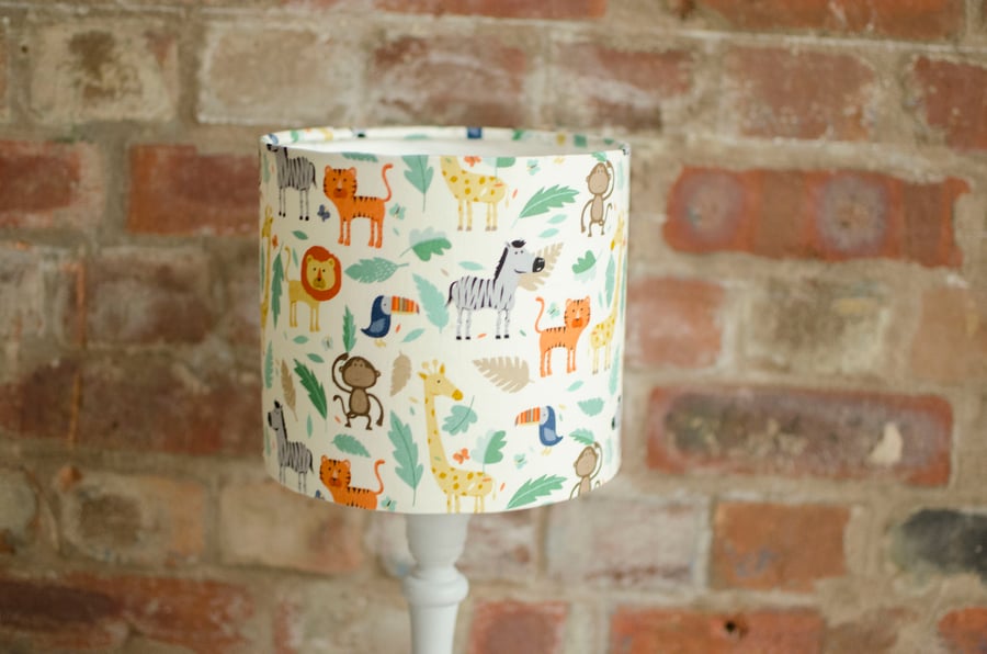 20cm Jungle animals lampshade, Jungle nursery decor