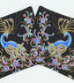 Golden Peacock fabric coasters 108HF - Image 2