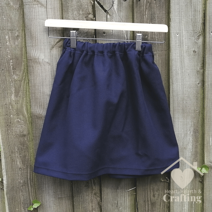 Handmade Navy School Skirt for Girls - Size 7 - 8 Years