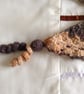 Crochet Triangular Neckerchief Scarf in Sparkly Brown and Cream  - Image 4