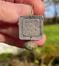 Sterling silver large square earrings with earthy turquoise dangles. - Image 5