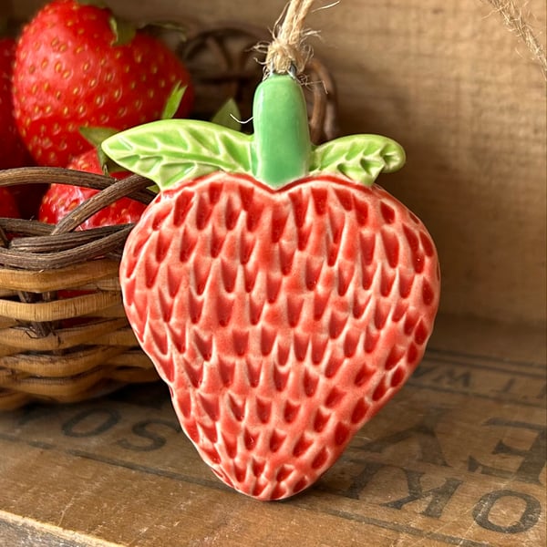 Ceramic strawberry decoration