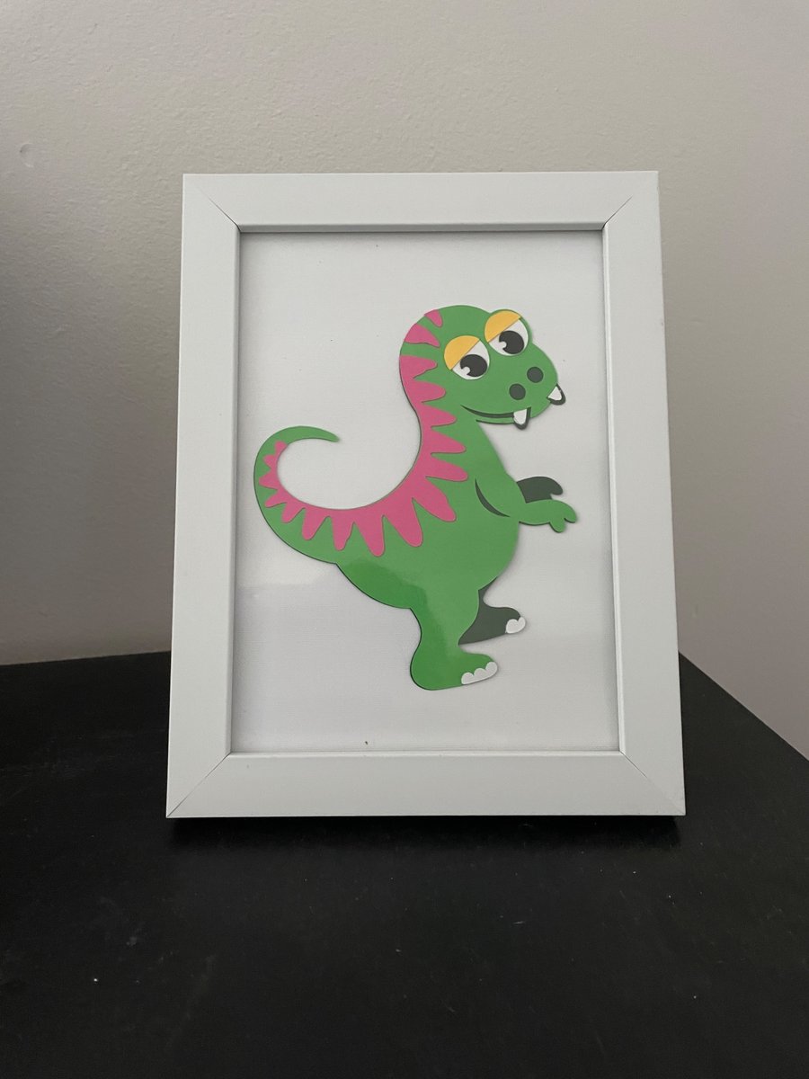 Handmade Dinosaur Framed Artwork 