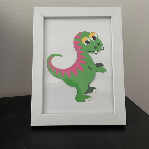 Handmade Dinosaur Framed Artwork 