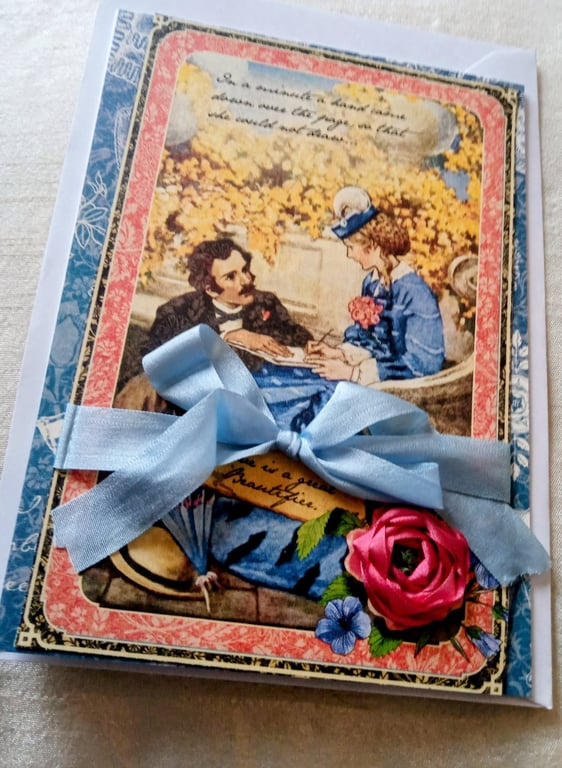Vintage-style Card - Little Women Card - Pretty Card - Unique Card