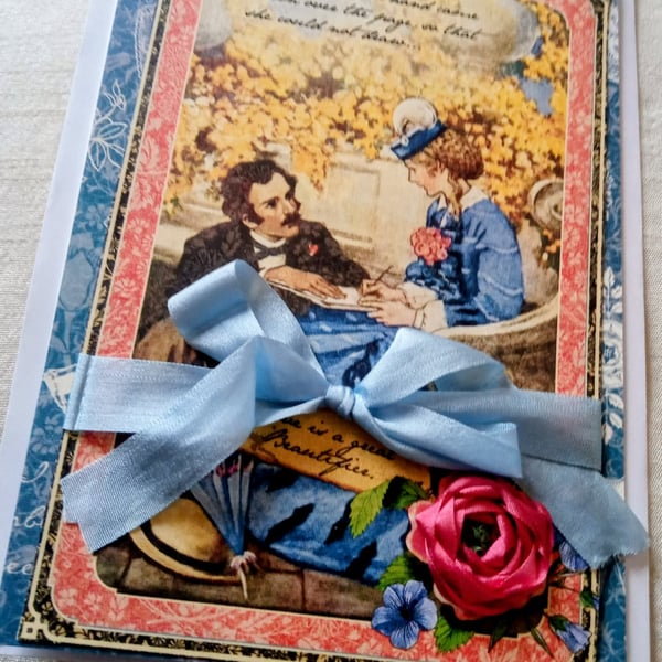 Vintage-style Card - Little Women Card - Pretty Card - Unique Card