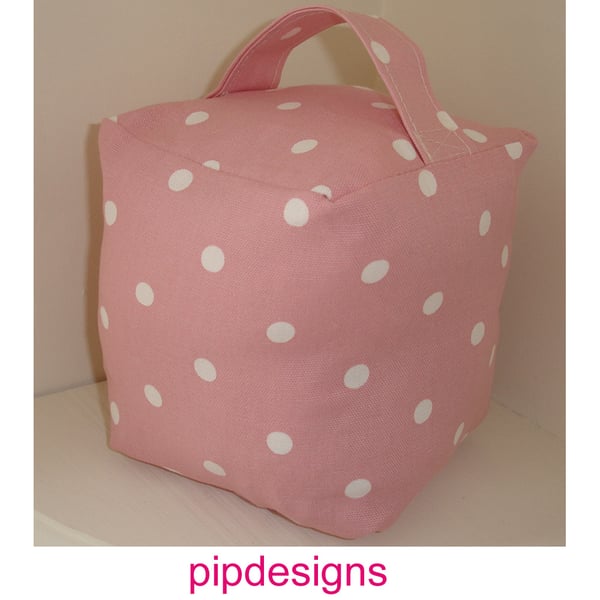 Door Stop Pink Polka Dot Dots Door Stop Doorstop Unfilled