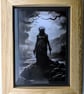 Upcycled Gothic Framed Canvas - Eldritch Creature by Kate and Fate (17x22cm)