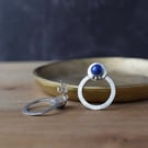 Lapis Lazuli and Sterling Silver Circle Earrings